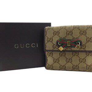 GUCCI Bifold Wallet Brown x beige Women Authentic secondhand